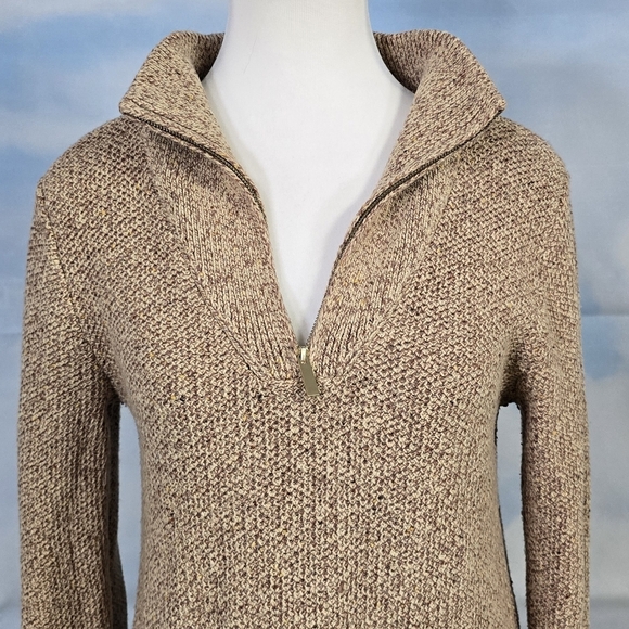 LANDS' END | COTTON BLEND KNIT MOCK NECK QUARTER ZIP TUNIC SWEATER -NWOT! - Picture 8 of 15